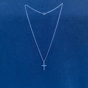 Vintage Sterling Silver Cross Necklace – Ukrainian Trident Hallmark – 19" Chain